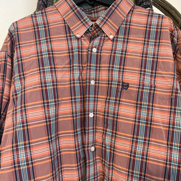 Men's Cinch western long sleeved button down plaid dress shirt size XXL. - Picture 2 of 4